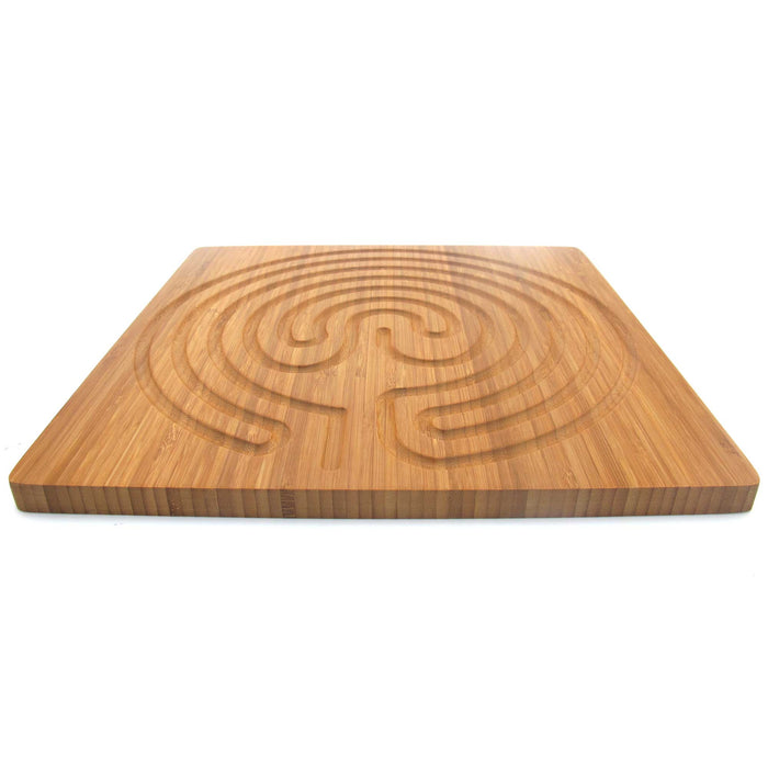 Bamboomn Bamboo Finger Labyrinth 12.5" X 12.5" Square 7 Circuit Cretan Style