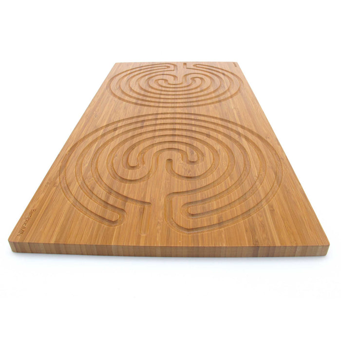 Bamboomn Bamboo Finger Labyrinth 25" X 12.5" Large Rectangle 7 Circuit Cretan Style