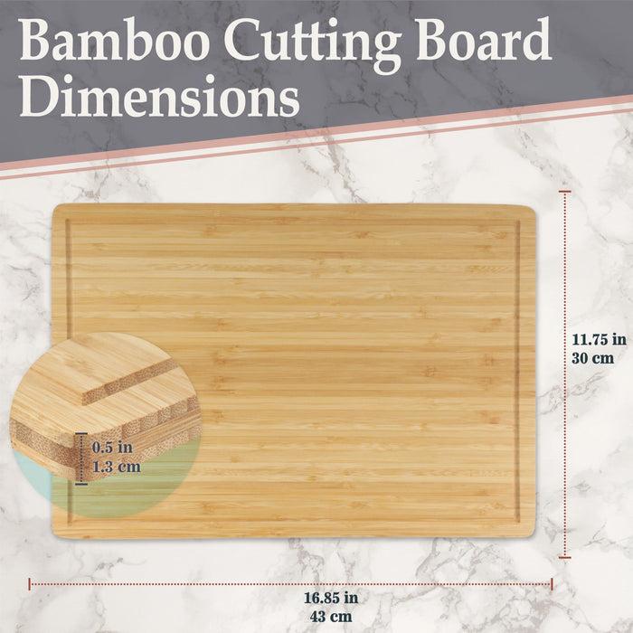 Bamboomn Bamboo Grooved Cutting 16.85" X 11.75" X 0.5"/0.6"