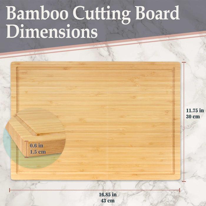 Bamboomn Bamboo Grooved Cutting 16.85" X 11.75" X 0.5"/0.6"