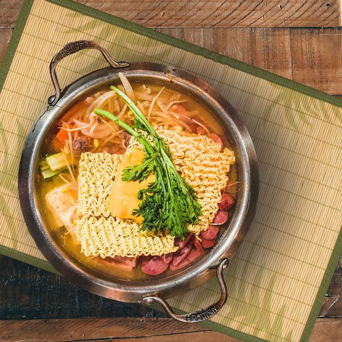 Bamboomn Bamboo Patterned Placemats With Fabric Border