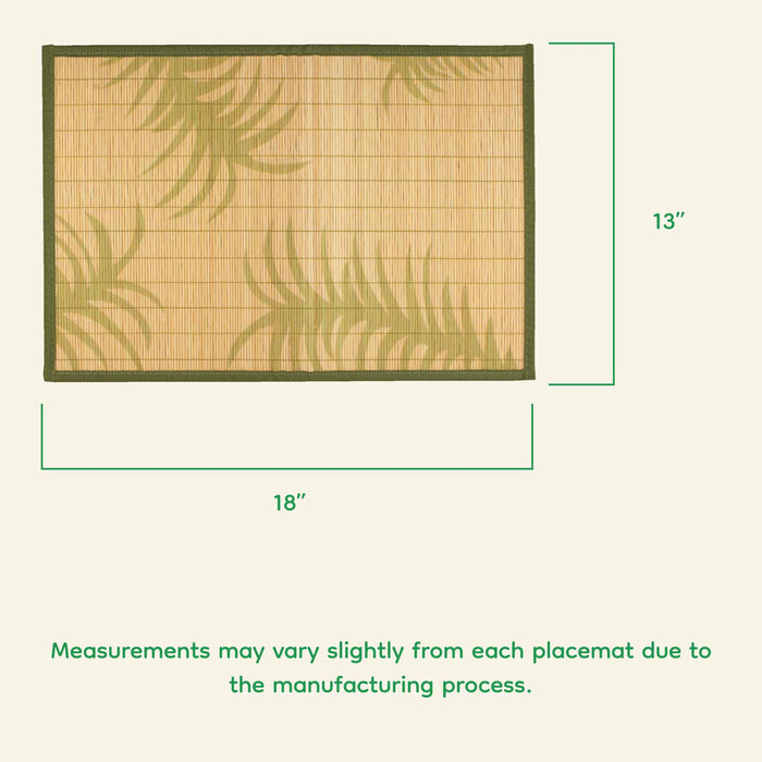 Bamboomn Bamboo Patterned Placemats With Fabric Border