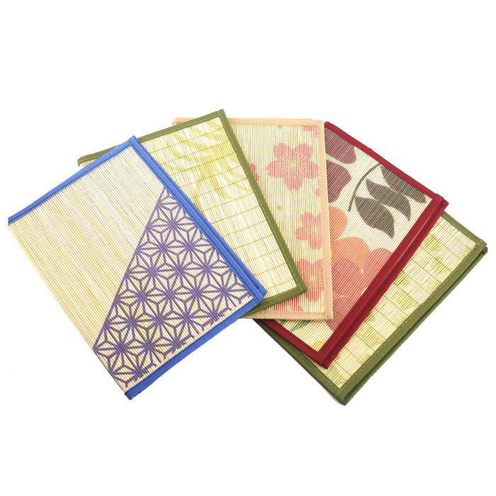 bamboomn Bamboo Patterned Placemats with Fabric Border