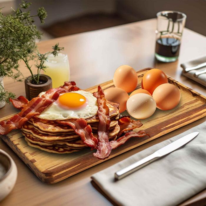 Bamboomn Bamboo Reusable Vertical Grain Carbonized Brown Serving Trays