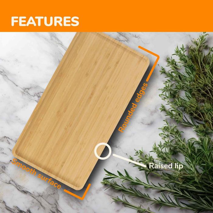 Bamboomn Bamboo Reusable Vertical Grain Carbonized Brown Serving Trays