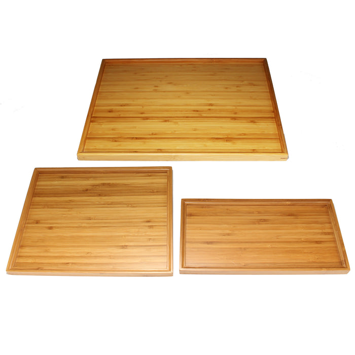 bamboomn Bamboo Tea Serving Coffee and Breakfast Tray Sets - Small Medium Large