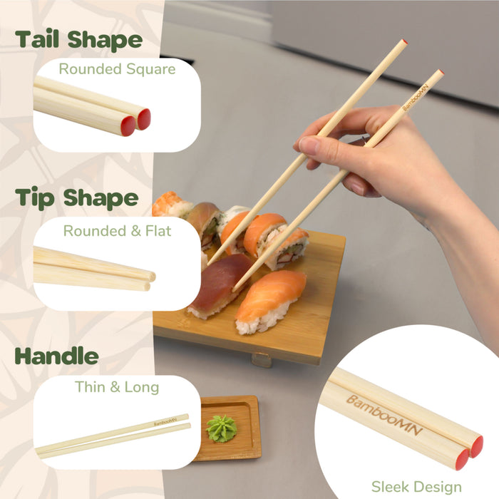 Bamboomn 10" Red Dot Bamboo Chopsticks