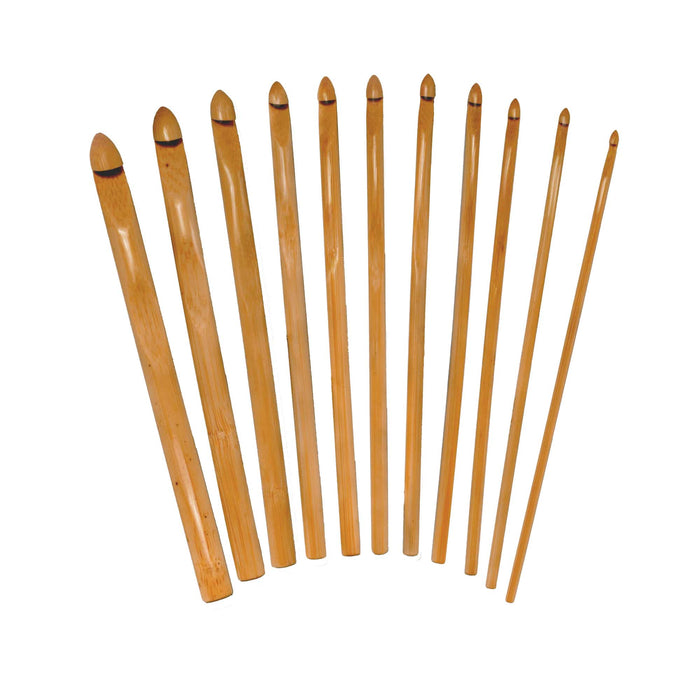 bamboomn 11pc Bamboo Crochet Hooks Set