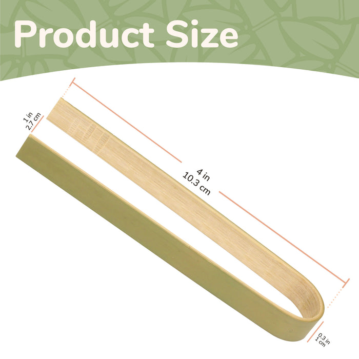 Bamboomn 3.9" Disposable Bamboo Mini 'U' Tongs