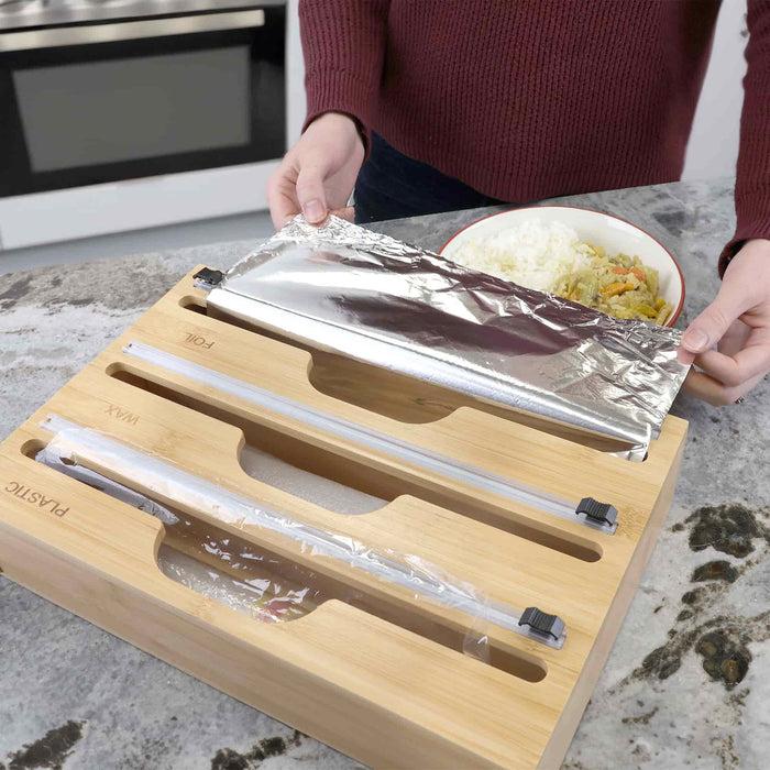 Bamboomn 3-in-1 Wrap Dispenser With Cutter