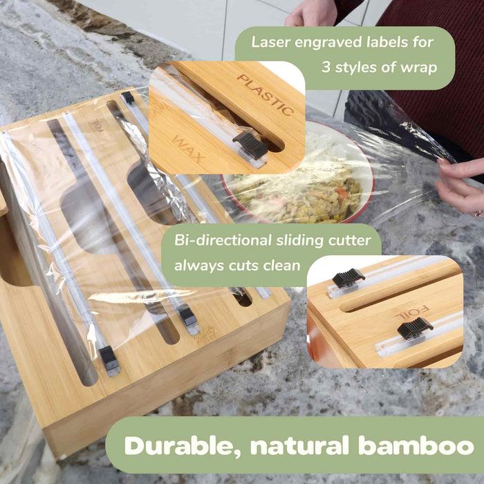 Bamboomn 3-in-1 Wrap Dispenser With Cutter