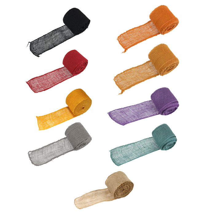 bamboomn 3'' Jute Burlap Ribbon Rolls 10 Yards Each