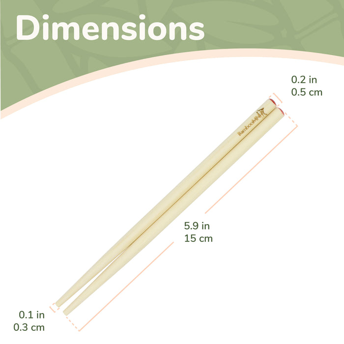 Bamboomn 5.9" Red Dot Bamboo Chopsticks