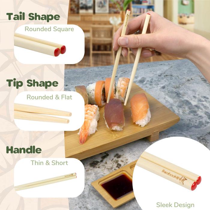 Bamboomn 5.9" Red Dot Bamboo Chopsticks