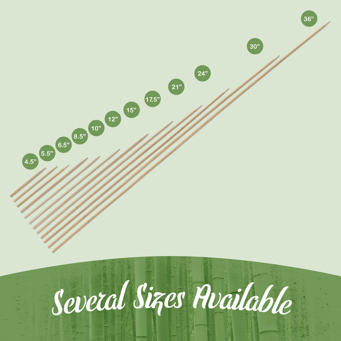 Bamboomn 5mm Semi Point Round Bamboo Skewers