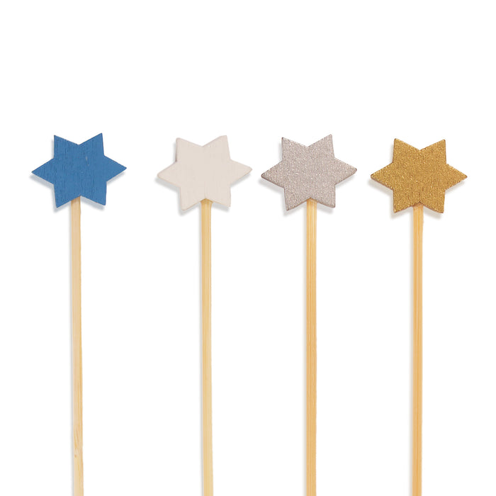 bamboomn 6-Point Star Bamboo Food Picks
