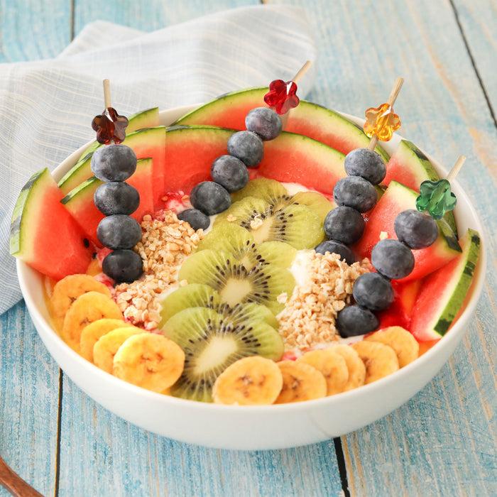 Bamboomn Acrylic Flower Bamboo Food Picks