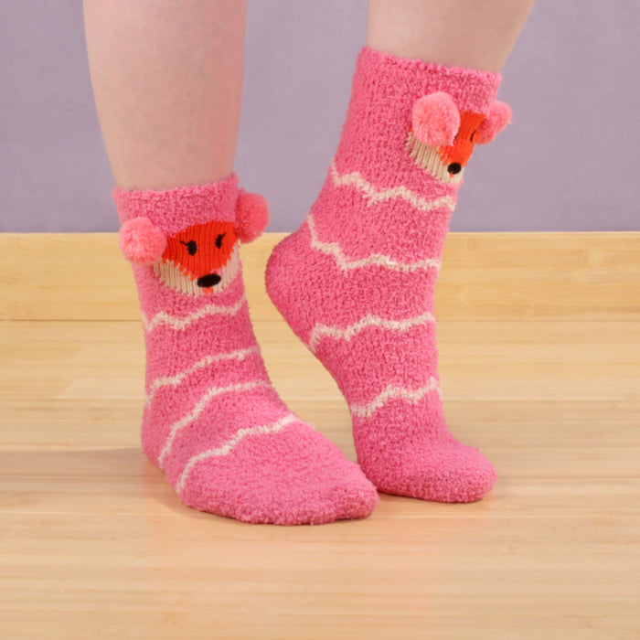 Bamboomn Animal Non-Slip Fuzzy Crew Socks