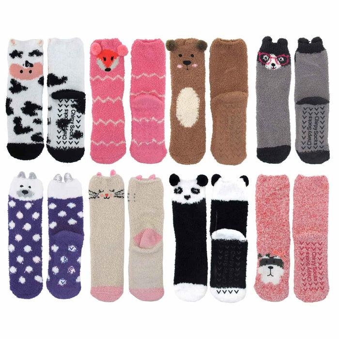 bamboomn Animal Non-Slip Fuzzy Crew Socks