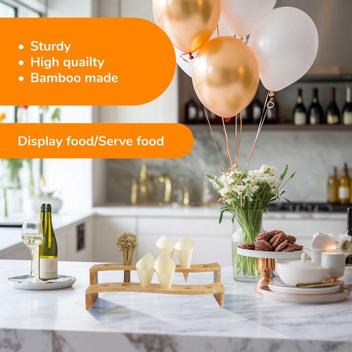 Bamboomn Bamboo Cone Stands W/ Skewers And Cones