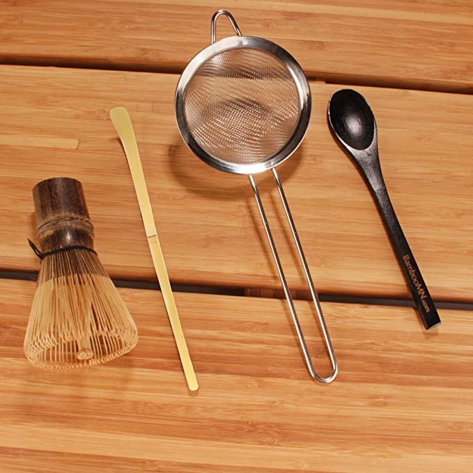 Bamboomn Bamboo Matcha Tea Whisk Strainer Set