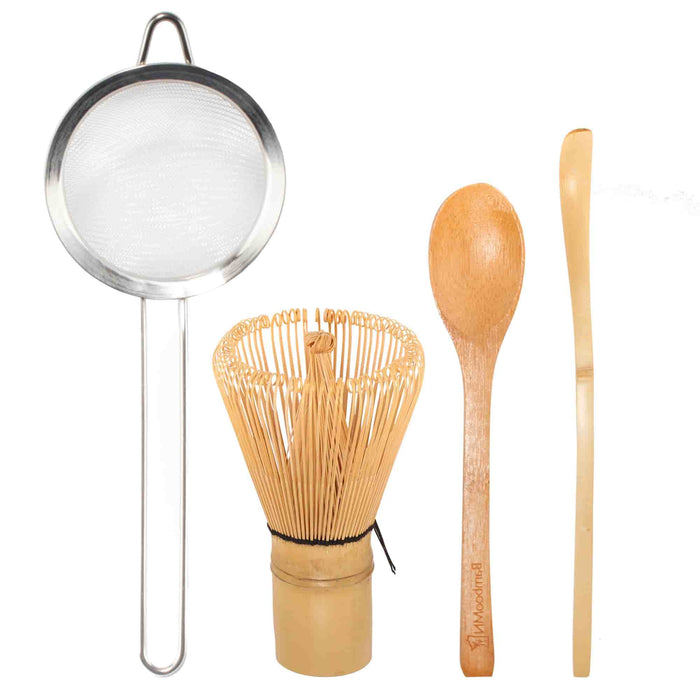 bamboomn Bamboo Matcha Tea Whisk Strainer Set