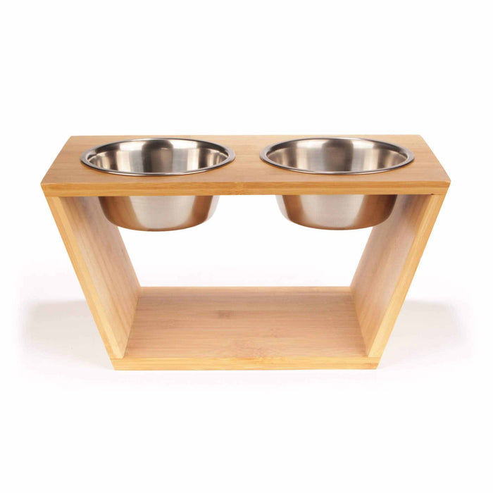 Bamboomn Bamboo Pet Feeder Stand