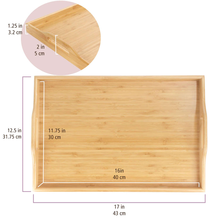 Bamboomn Bamboo Serving Tray With Handles