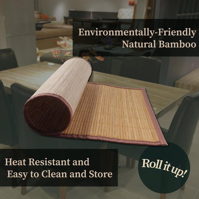 Bamboomn Bamboo Slat Placemats With Fabric Border