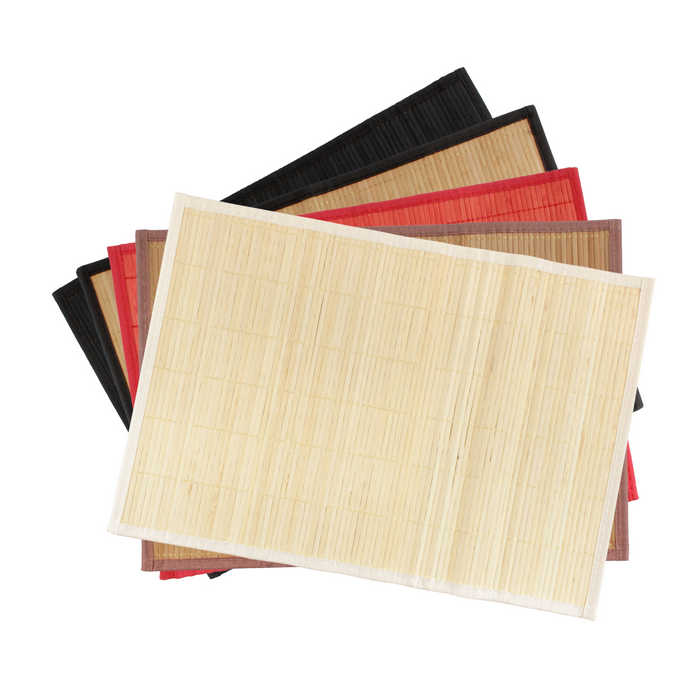 bamboomn Bamboo Slat Placemats with Fabric Border