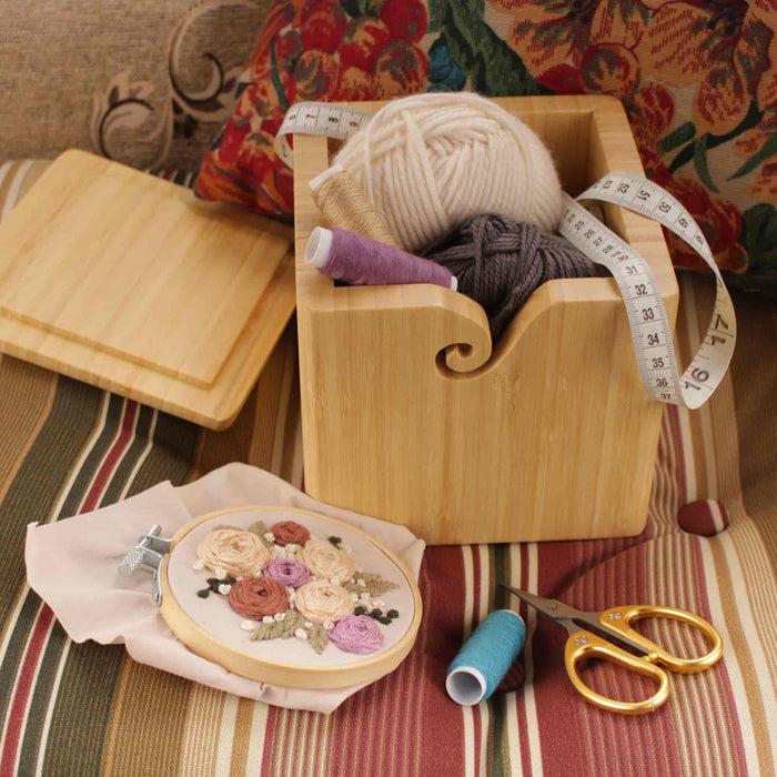Bamboomn Bamboo Yarn Box & Embroidery Scissor Combo