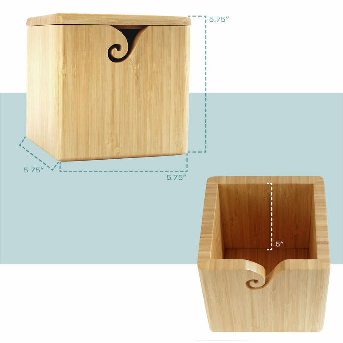 Bamboomn Bamboo Yarn Box & Embroidery Scissor Combo