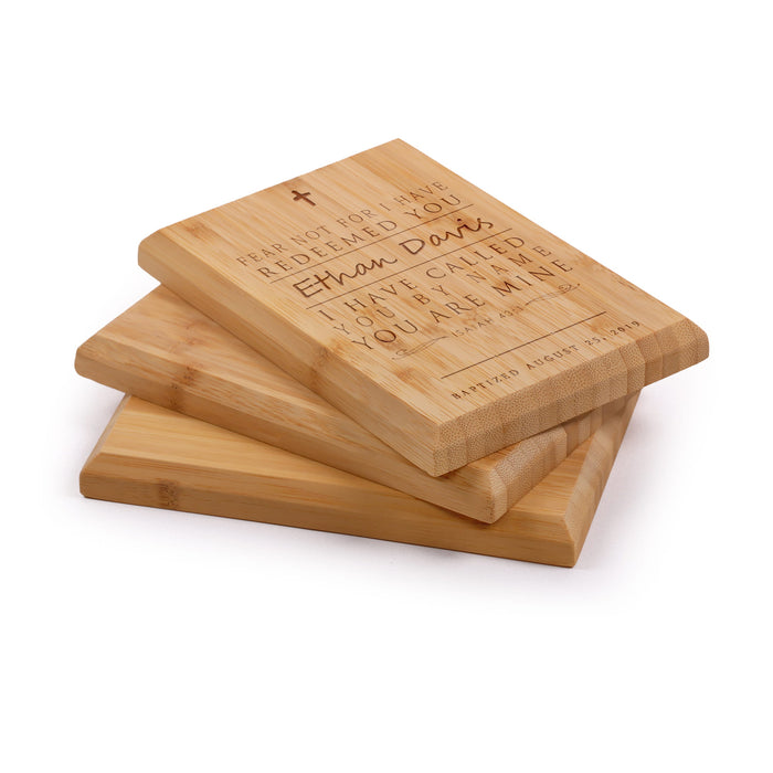 bamboomn Baptism Custom Engraved Bamboo Plaque