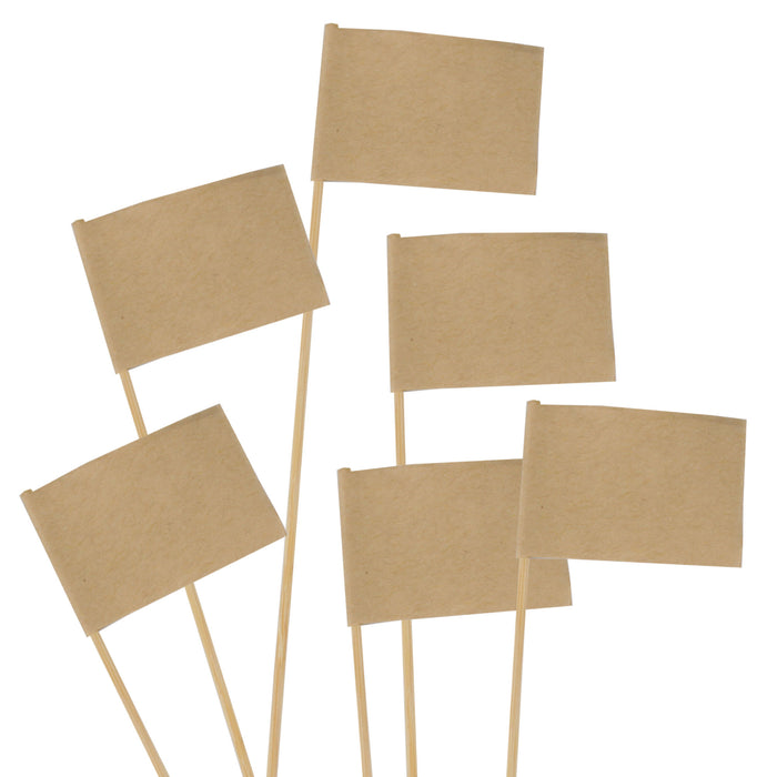 bamboomn Blank Flag Bamboo Food Picks