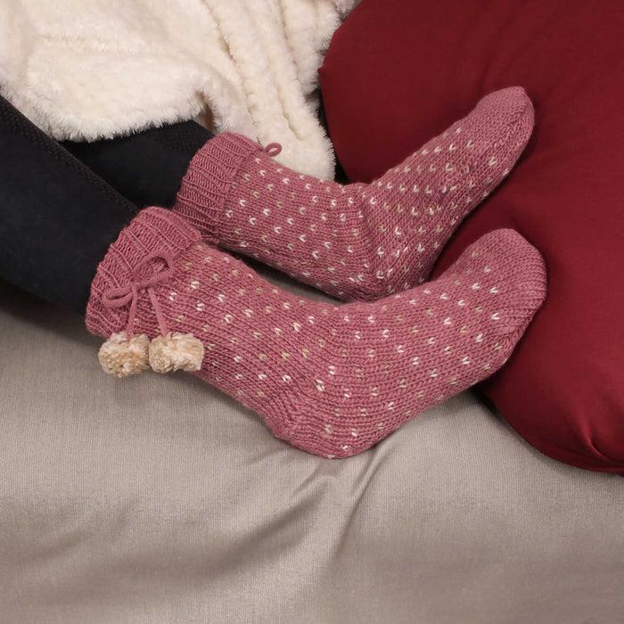 Bamboomn Cabin Fleece-Lined Non-Slip Crew Socks