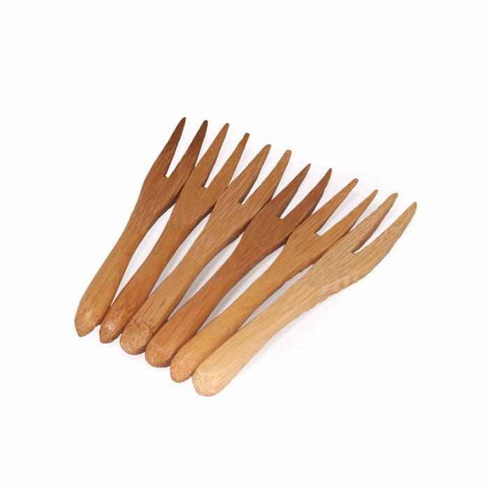 bamboomn Carbonized Brown Mini Bamboo Forks