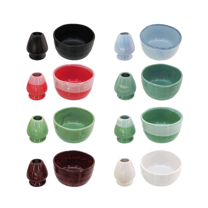bamboomn Ceramic Matcha Bowl & Rest Set