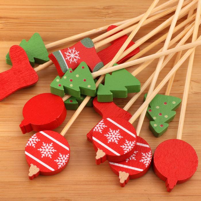 Bamboomn Christmas Decorations Bamboo Food Picks