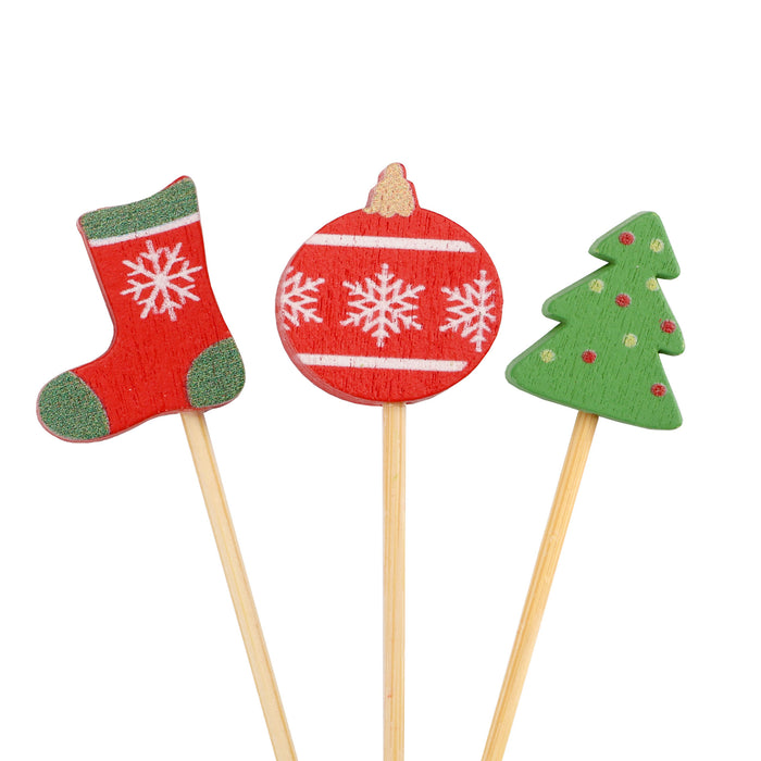 bamboomn Christmas Decorations Bamboo Food Picks
