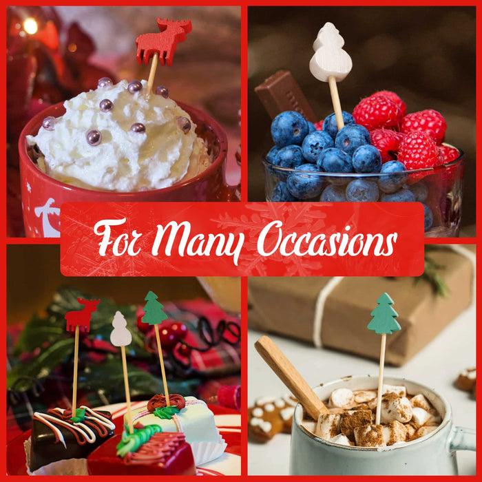Bamboomn Christmas Holiday Bamboo Food Picks