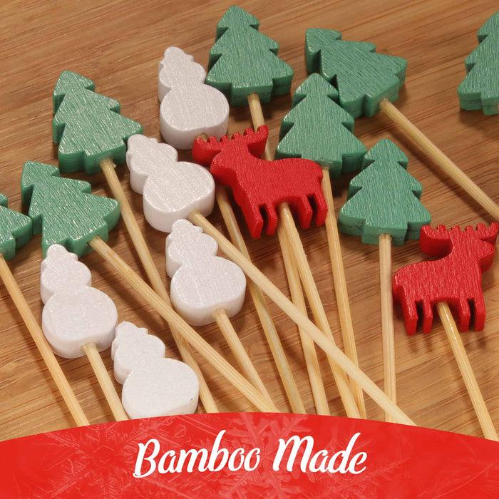 Bamboomn Christmas Holiday Bamboo Food Picks