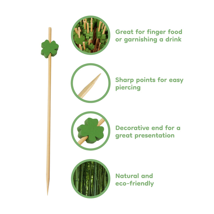 Bamboomn Clover Bamboo Food Picks