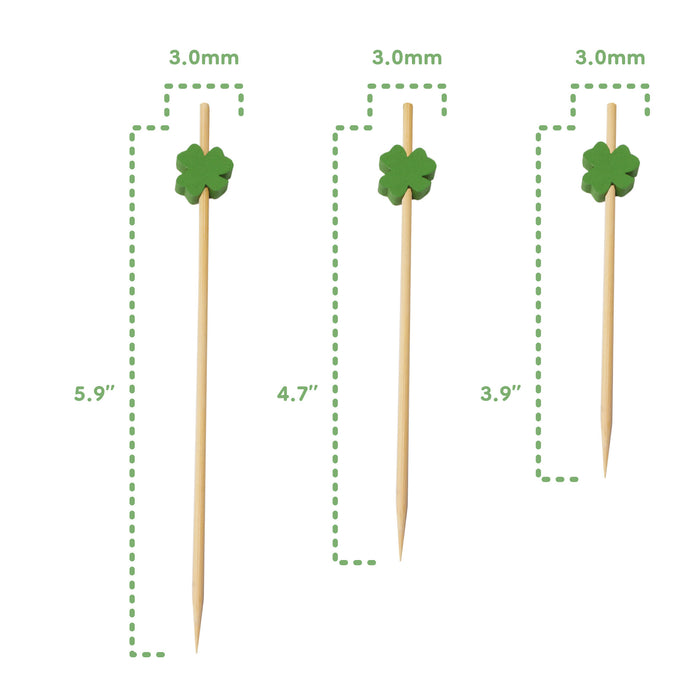 Bamboomn Clover Bamboo Food Picks