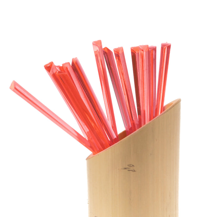 Bamboomn Coral Red & Teal Prism Plastic Food Picks