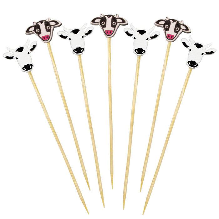 bamboomn Cow Bamboo Food Picks