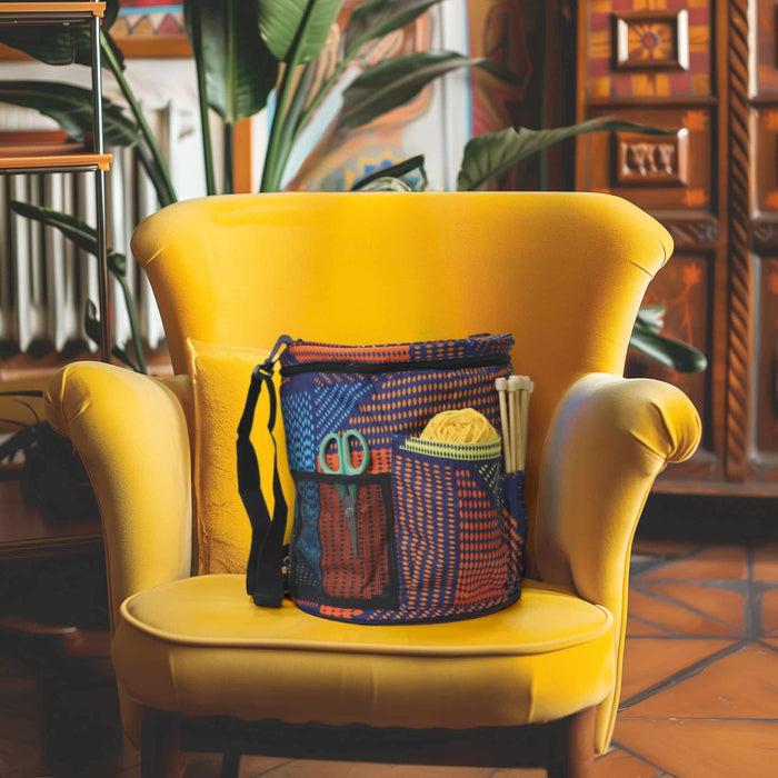 Bamboomn Cylindrical Fabric Yarn Storage Tote