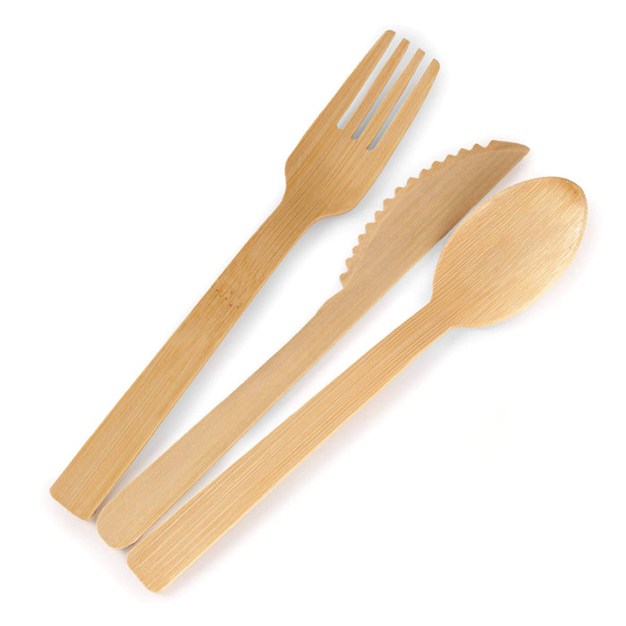 bamboomn Disposable Bamboo Veneer Tableware Set