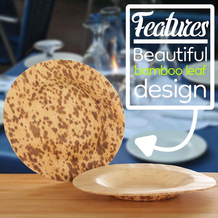 Bamboomn Disposable Round Bamboo Leaf Plates
