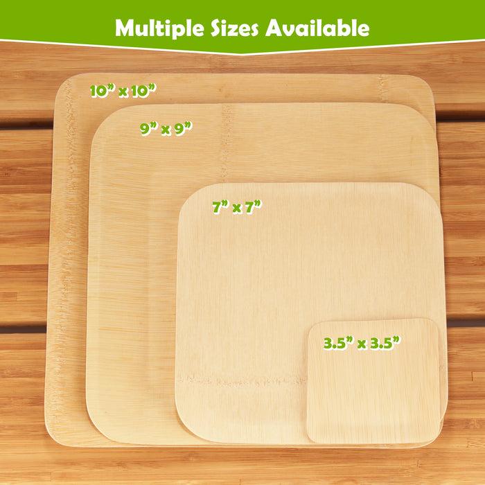 Bamboomn Disposable Square Bamboo Veneer Plate