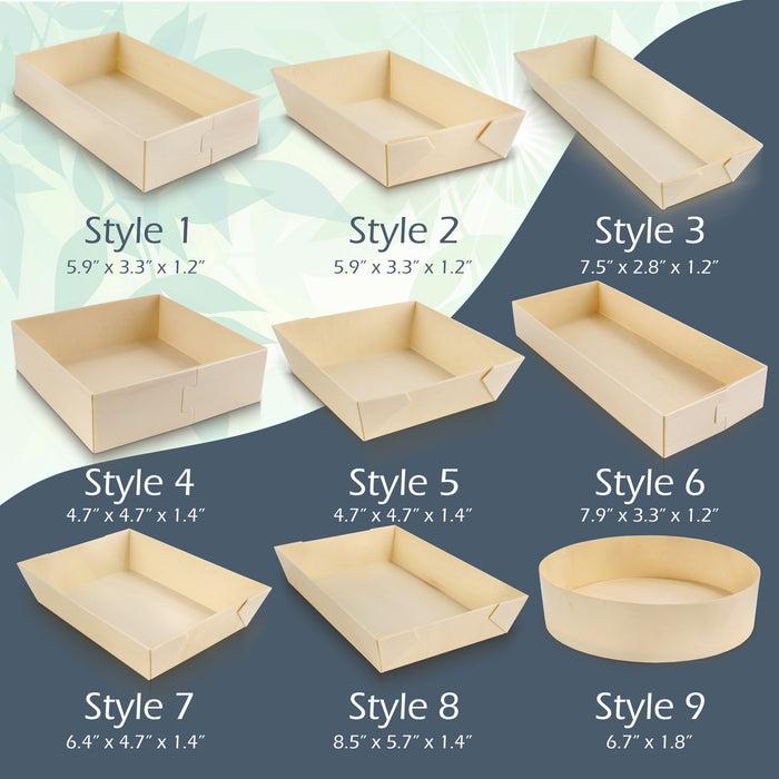 Bamboomn Disposable Wood Food Container Boxes